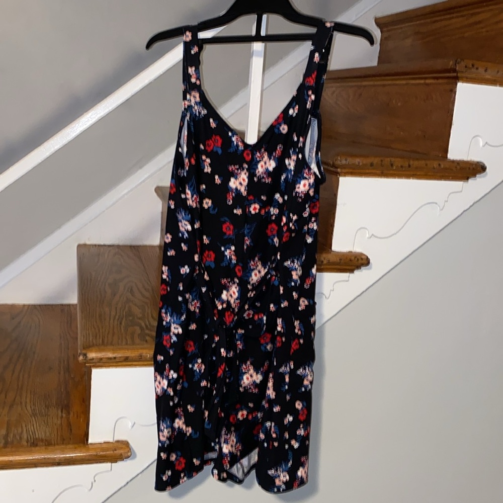 No Boundaries Juniors' Button Front Romper Black Soot Size XL 15-17